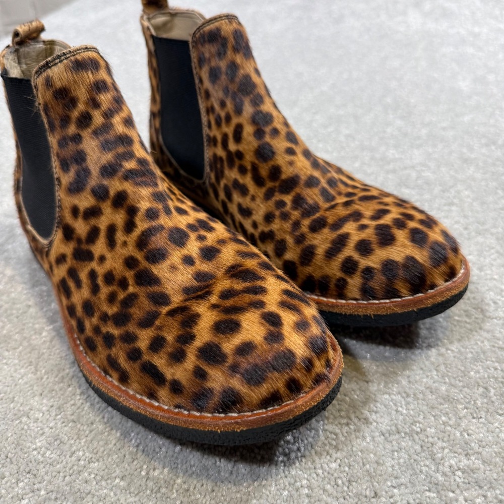 Boden Oakington Leopard Print Calf Hair Chelsea Boots Ankle EU39 US8 Mob Wife - Picture 3 of 14